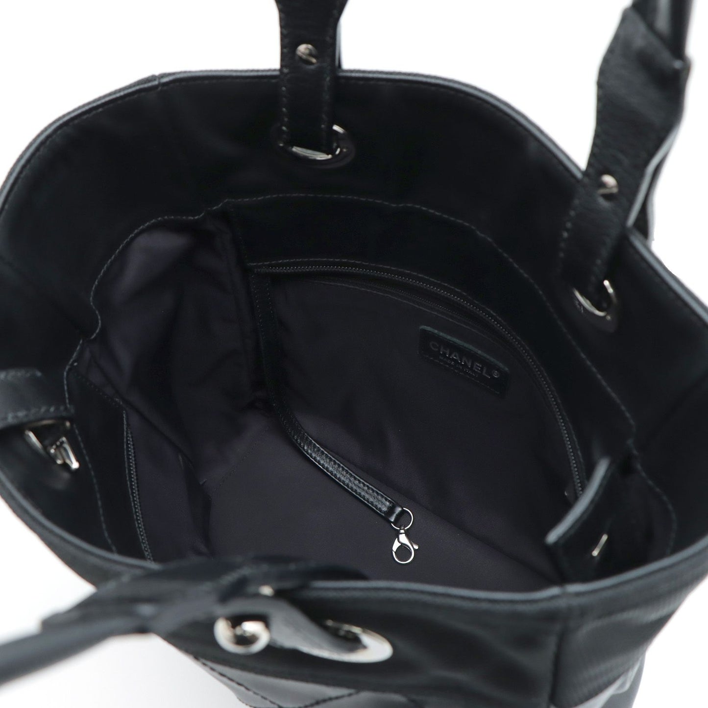 Chanel Paris Biarritz Tote Bag PM Black Silver — view 7