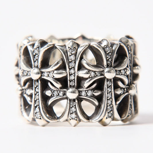 Chrome Hearts Cemetery P D Cross Pave Diamond Ring