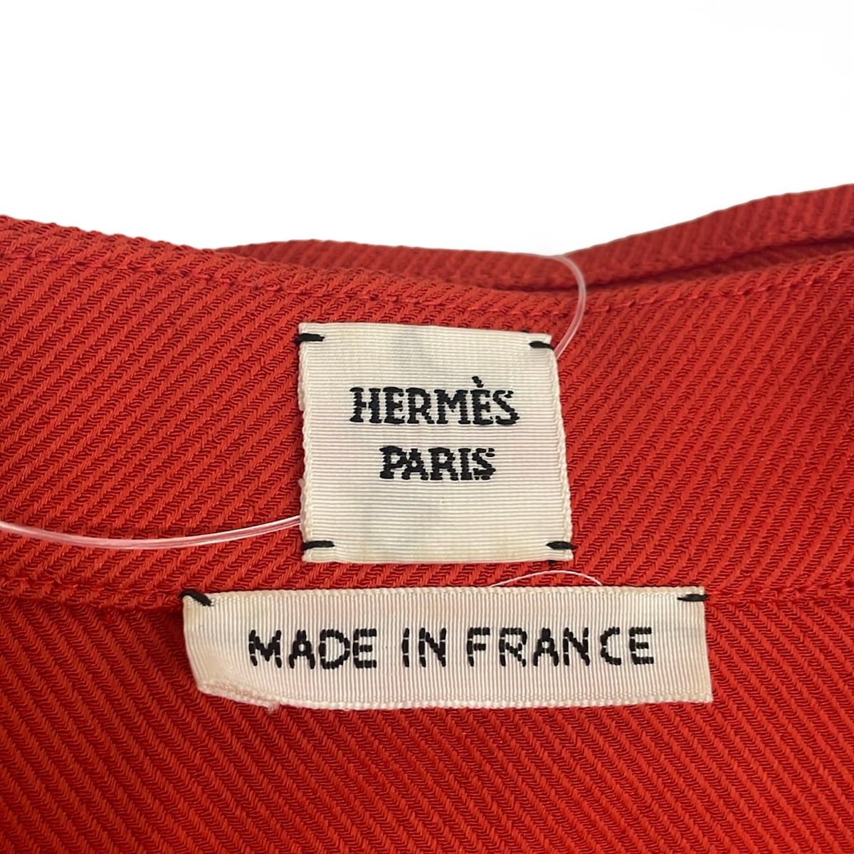 Hermes Dress S Orange V-neck Short Sleeve Long — view 3