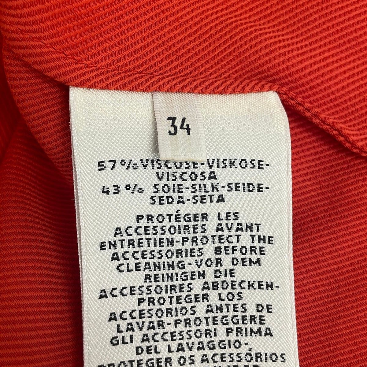 Hermes Dress S Orange V-neck Short Sleeve Long — view 5