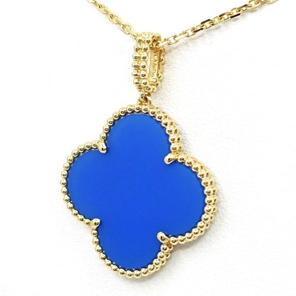 Van Cleef & Arpels 18k Yellow Gold Magic Alhambra Long Necklace Blue Agate — view 2