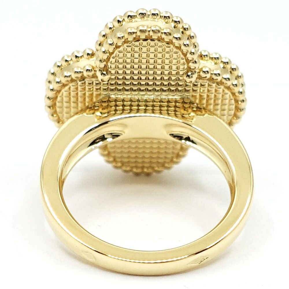 Van Cleef & Arpels 18k Yellow Gold Magic Alhambra Mop White Butterfly Shell Ring — view 7