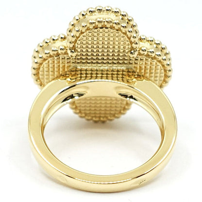 Van Cleef & Arpels 18k Yellow Gold Magic Alhambra Mop White Butterfly Shell Ring — view 7