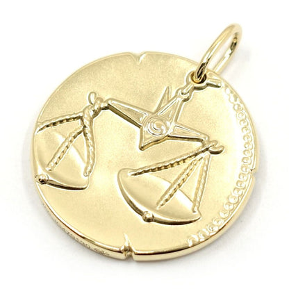 Van Cleef & Arpels 18k Yellow Gold Zodiac Medal Librae Pendant Libra Coin