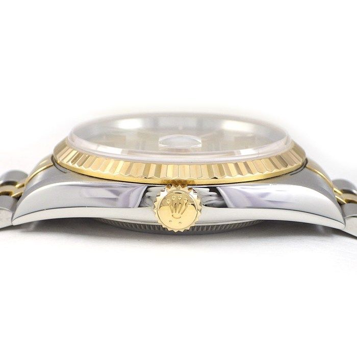 Rolex Watch Datejust Sunray Champagne Gold Color Dial Date 18k Yellow SS — view 2