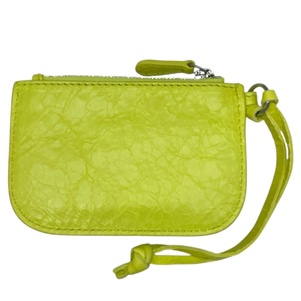 Balenciaga Coin Purse Wallet Pouch Charm Leather Yellow Compact Business — view 2