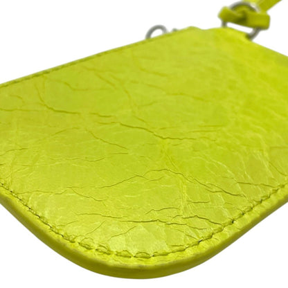 Balenciaga Coin Purse Wallet Pouch Charm Leather Yellow Compact Business — view 4