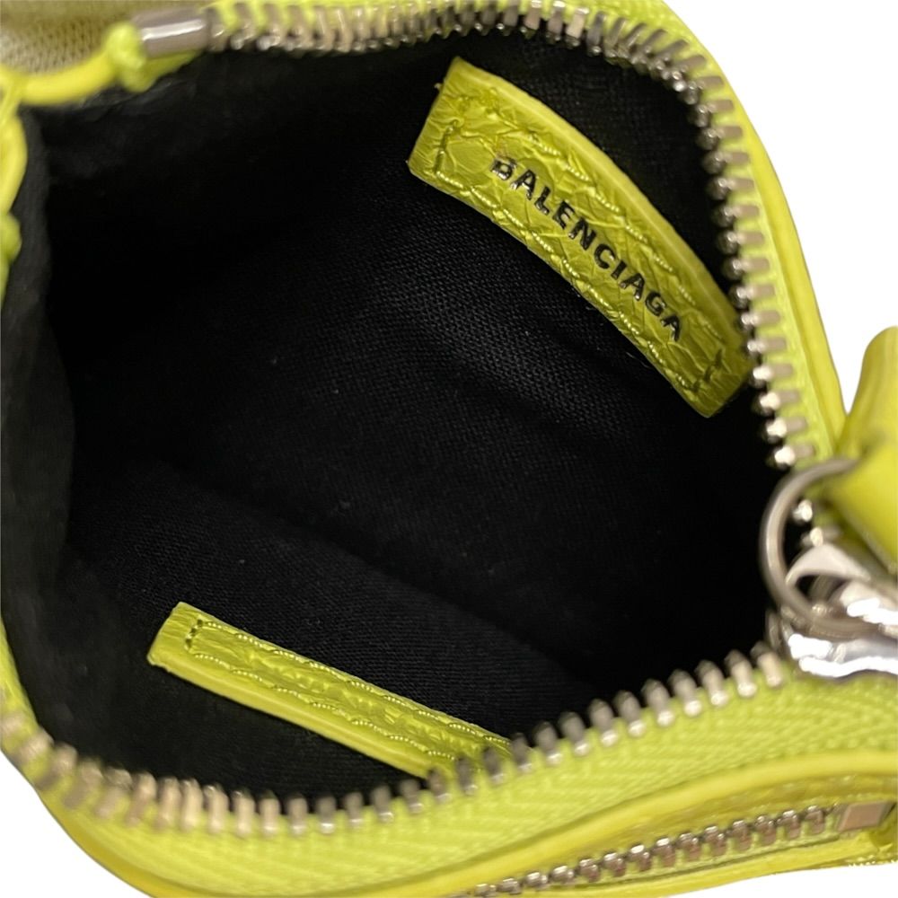 Balenciaga Coin Purse Wallet Pouch Charm Leather Yellow Compact Business — view 6