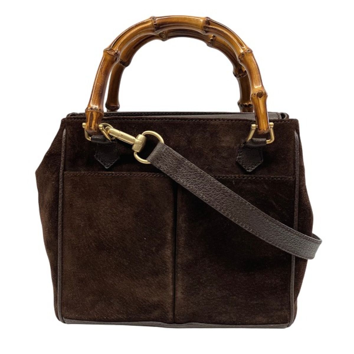 Gucci Bamboo Handbag Suede 000