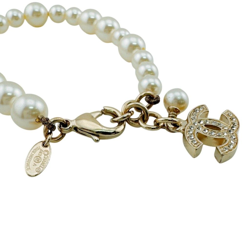 Chanel CC Logo Pearl Bracelet — view 3