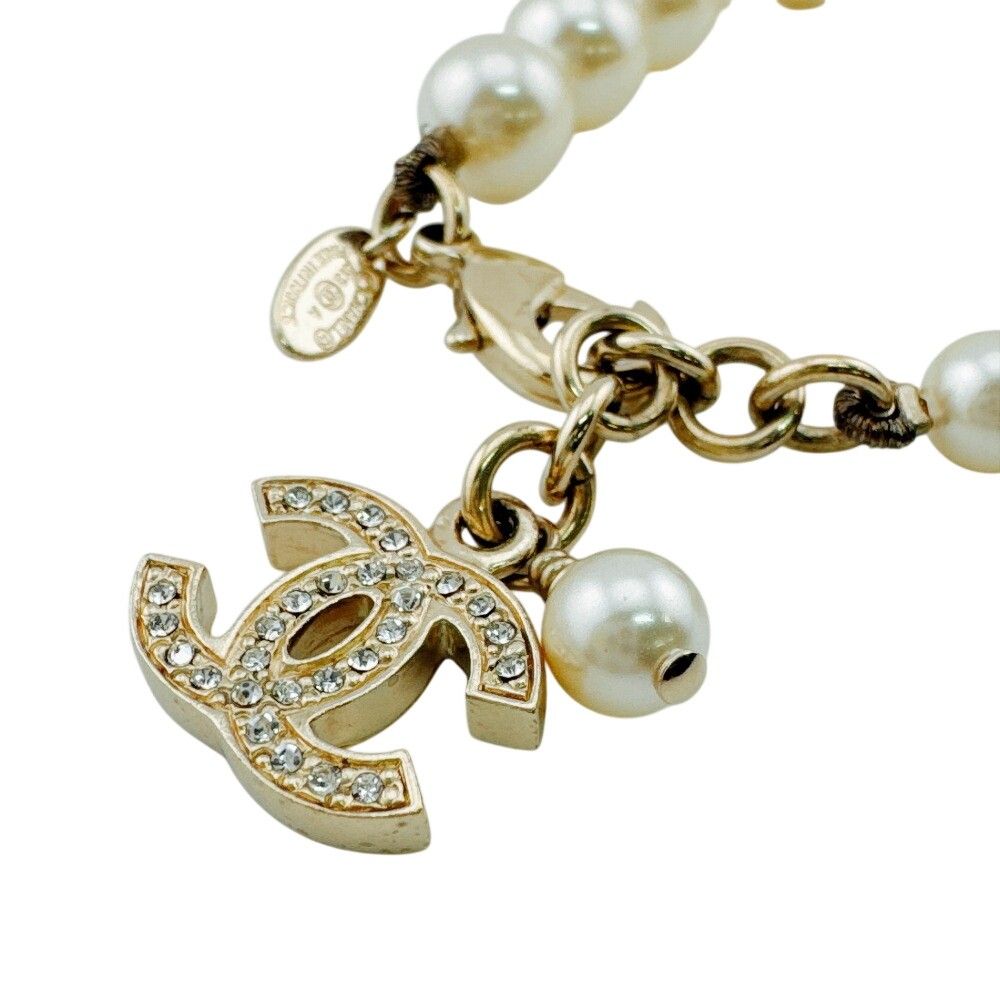 Chanel CC Logo Pearl Bracelet — view 2