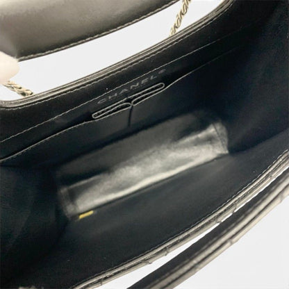Chanel Shoulder Bag Black Silver Delivery Cutout Handle CC Logo Quilted Chain — view 6