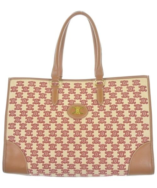 Celine Triomphe Embroidered Horizontal Cabas Tote Bag Ivory