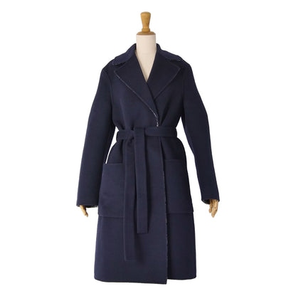 Dior Coat Long with Belt Buttonless Double Face Lining Oblique Usa Wool Silk 4 — view 3