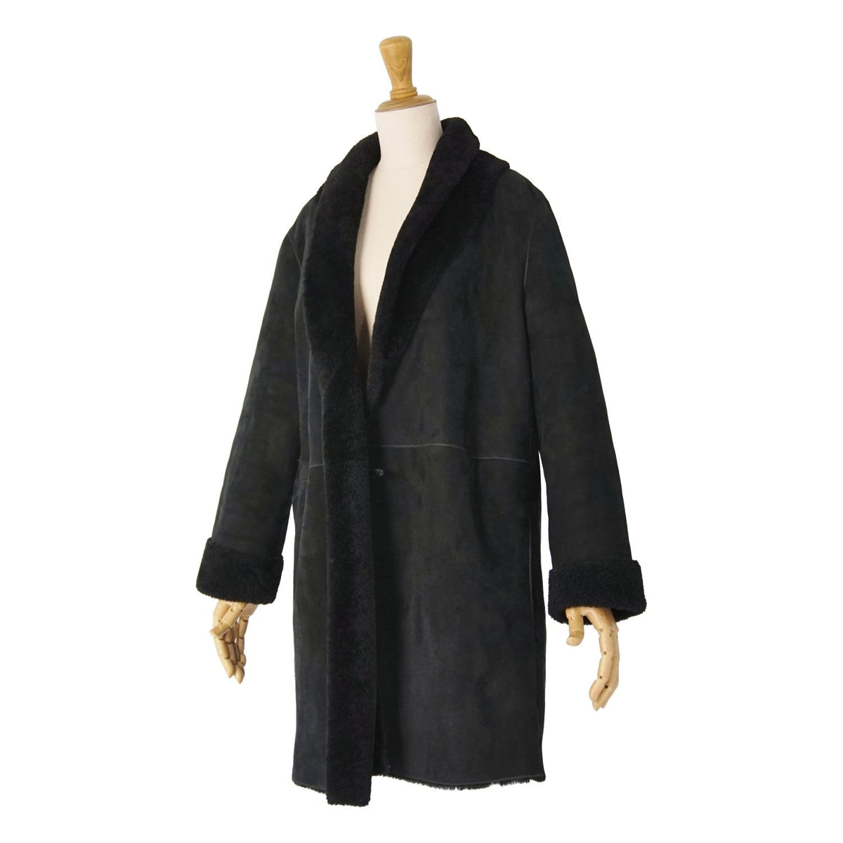 Loewe Coat Long Shearling Black 40 — view 5