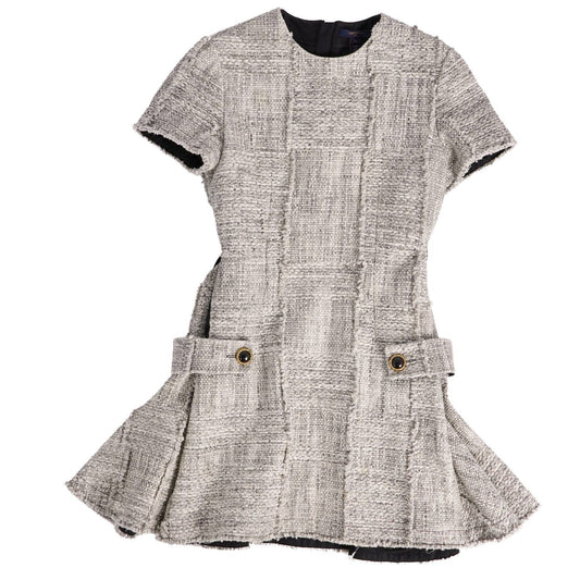 Louis Vuitton Dress Short Sleeve Tweed Top Cotton White 34