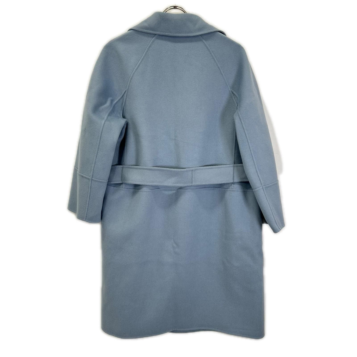 Max Mara S Blue Arona Wool Double Face Long Coat 42 — view 2