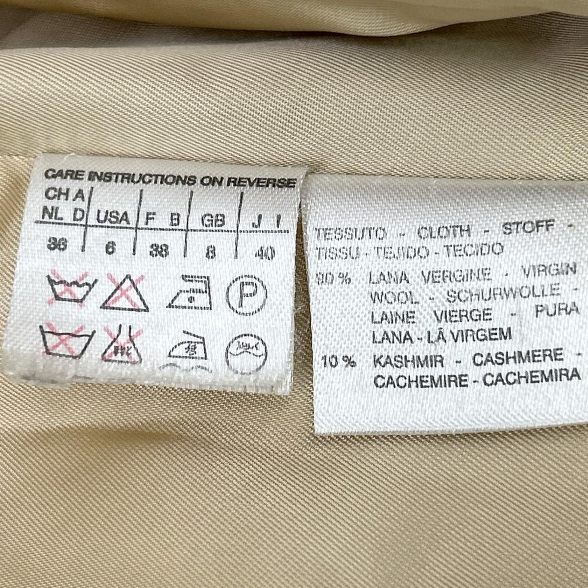 Max Mara 32/72/223 Beige Wool Cashmere Coat 40 — view 5