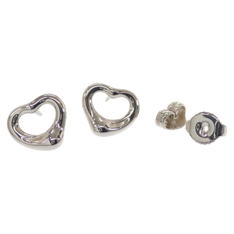 Tiffany & Co Elsa Peretti Open Heart Genus Earrings 925 Sterling Silver — view 6