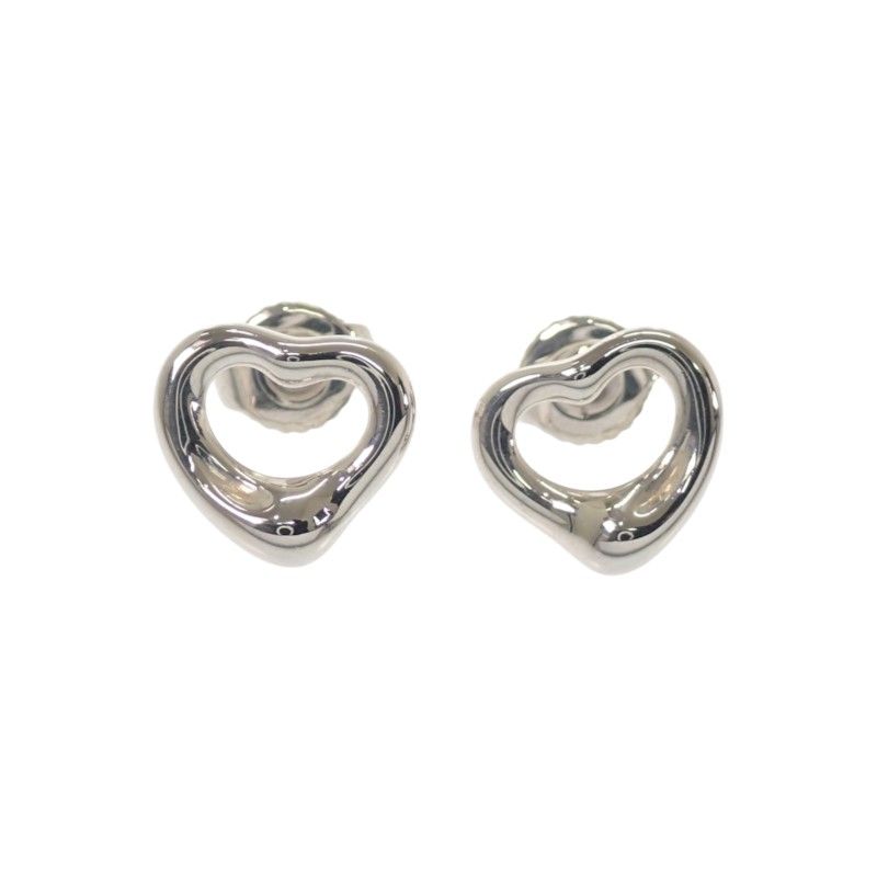 Tiffany & Co Elsa Peretti Open Heart Genus Earrings 925 Sterling Silver — view 2