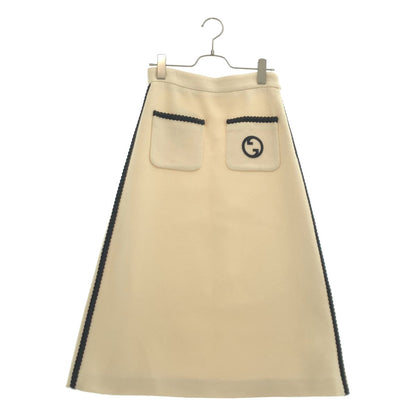Gucci Interlocking G Tweed Skirt Beige