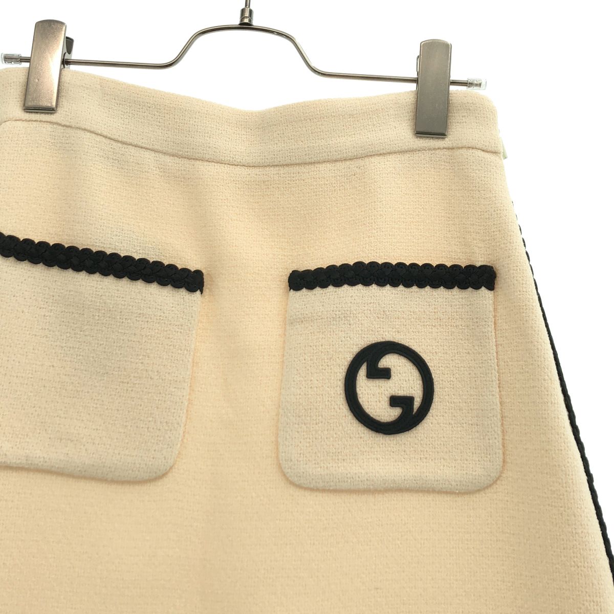 Gucci Interlocking G Tweed Skirt Beige — view 2