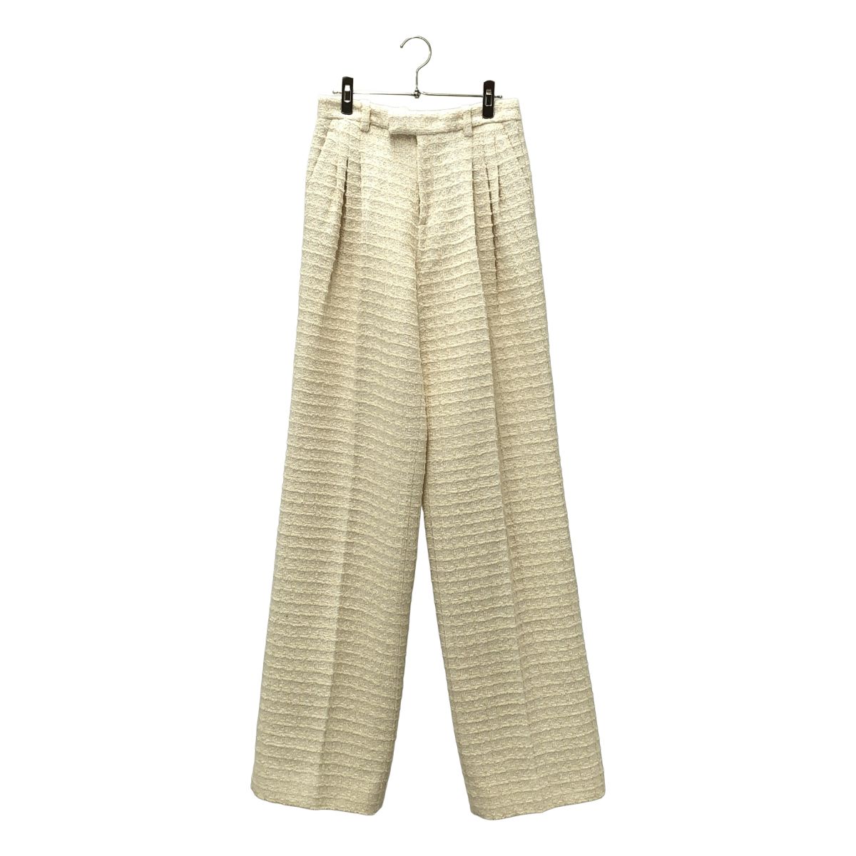 Gucci Tweed Tuck Trousers Pants White 38