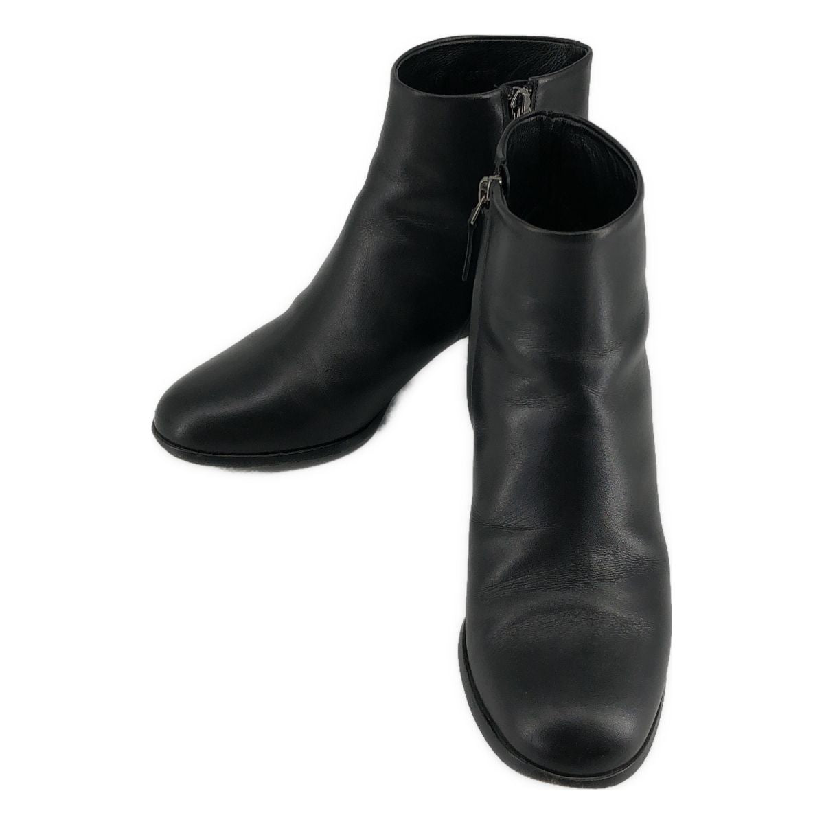 Chanel Leather CC Logo Ankle Boots 37C Black