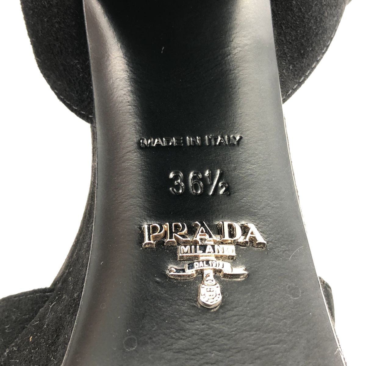 Prada Suede Cross Strap Platform Sandals Black — view 6