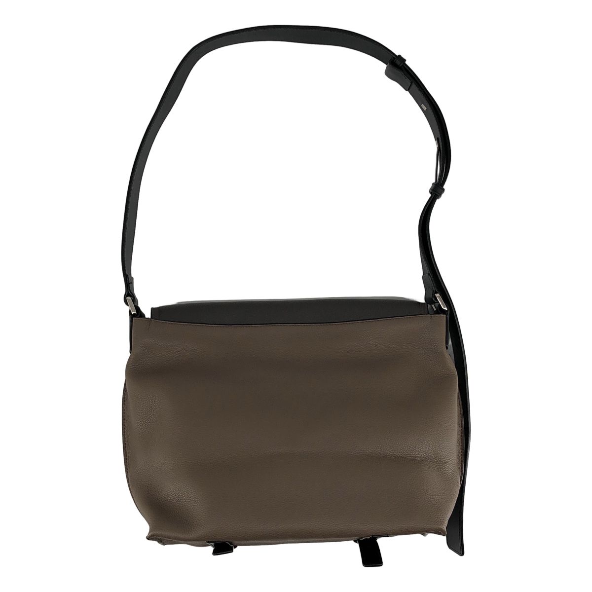 Loewe Leather Military Messenger Bag Gray Taupe — view 2