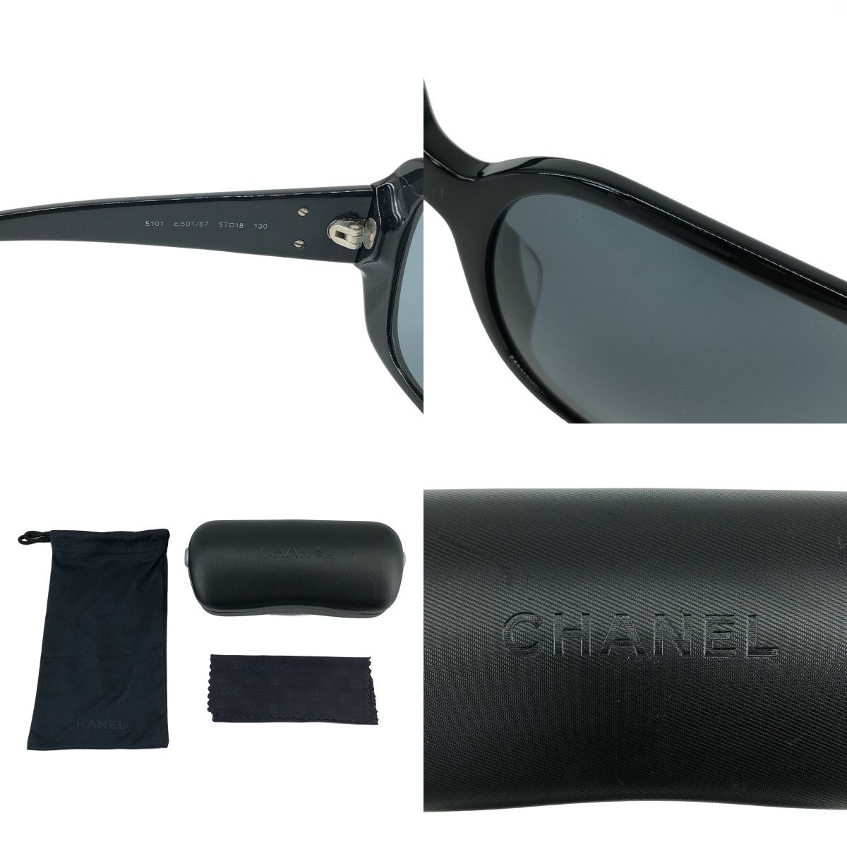 Chanel CC Logo Sunglasses Black Eyewear — view 8