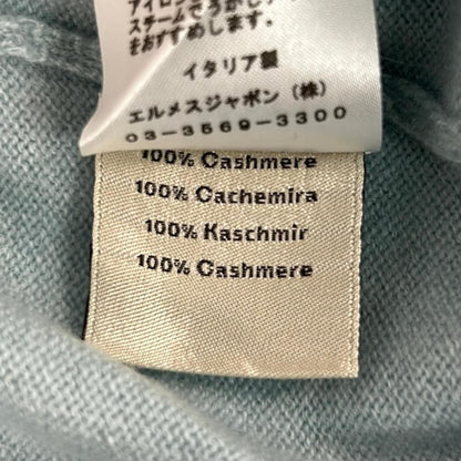 Hermes Long Sleeve Sweater Light Blue Ivory Green Crew Neck Apple L — view 4
