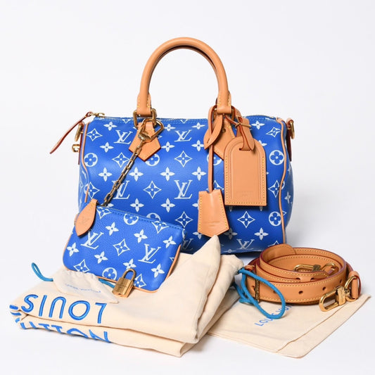 Louis Vuitton Speedy P9 Bandouliere 25 Boston Bag Blue White
