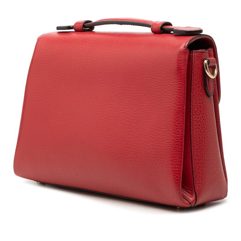 Gucci Interlocking G 2-Way Shoulder Bag Red Leather — view 2