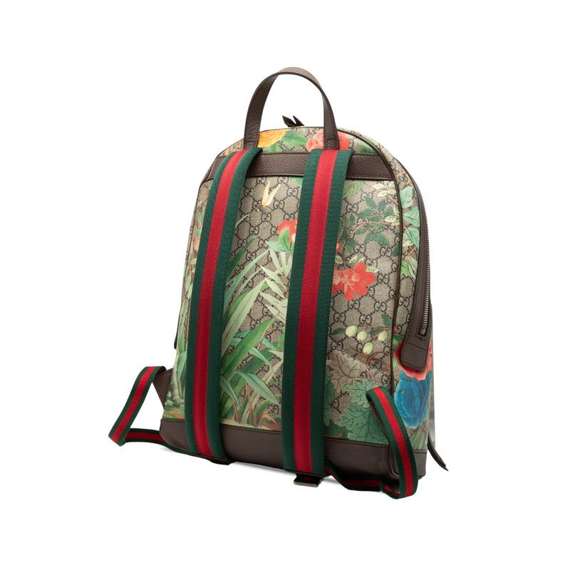 Gucci GG Supreme Tian Sherry Line Backpack Beige Brown Leather — view 2