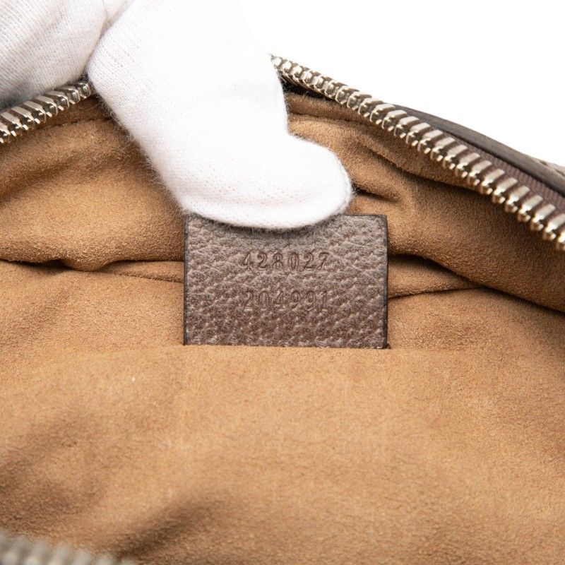 Gucci GG Supreme Tian Sherry Line Backpack Beige Brown Leather — view 5
