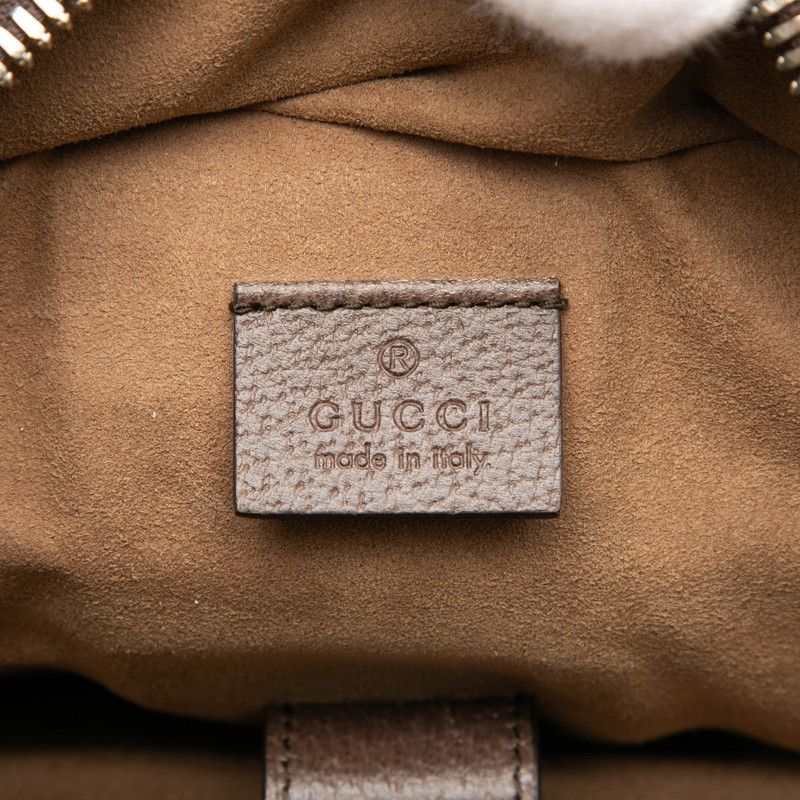 Gucci GG Supreme Tian Sherry Line Backpack Beige Brown Leather — view 6