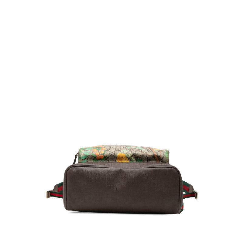 Gucci GG Supreme Tian Sherry Line Backpack Beige Brown Leather — view 3