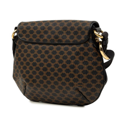 Celine Macadam Crossbody Shoulder Bag Brown Black Leather — view 2