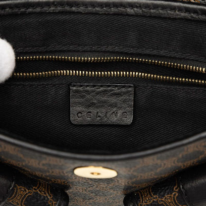 Celine Macadam Crossbody Shoulder Bag Brown Black Leather — view 5