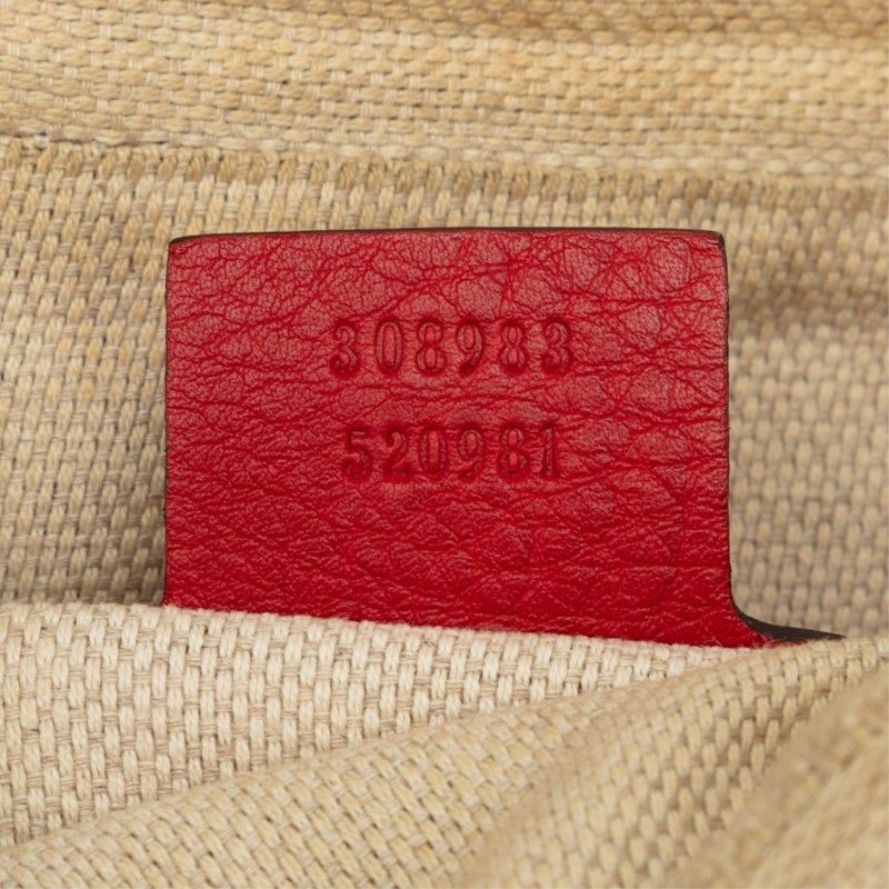 Gucci Interlocking G Soho Chain Shoulder Bag Red Leather — view 8