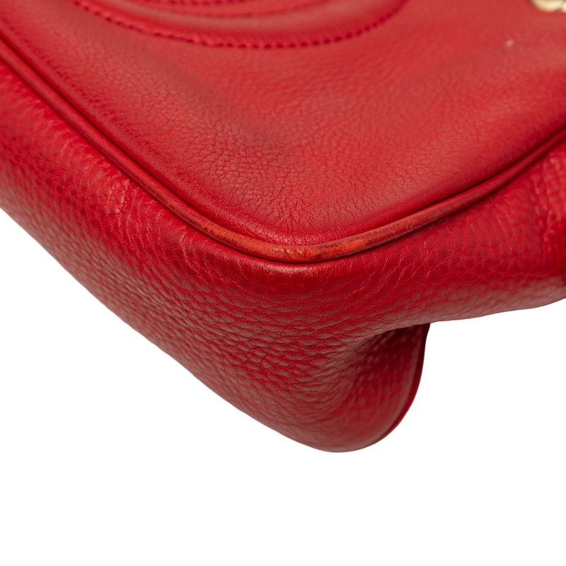 Gucci Interlocking G Soho Chain Shoulder Bag Red Leather — view 4