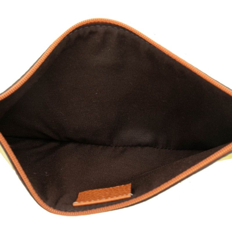 Gucci GG Canvas Clutch Pouch Green Brown — view 4