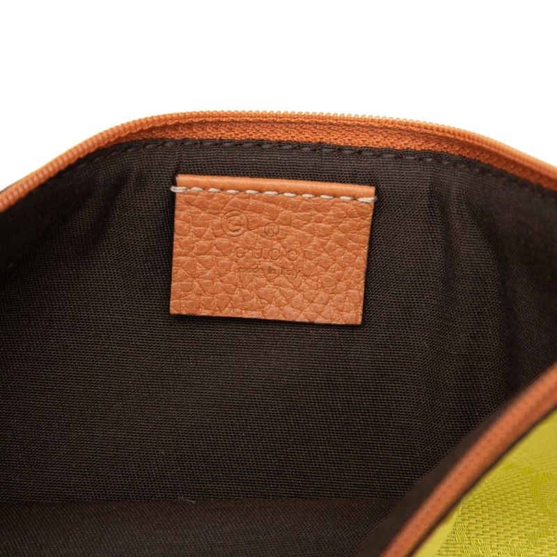Gucci GG Canvas Clutch Pouch Green Brown — view 5