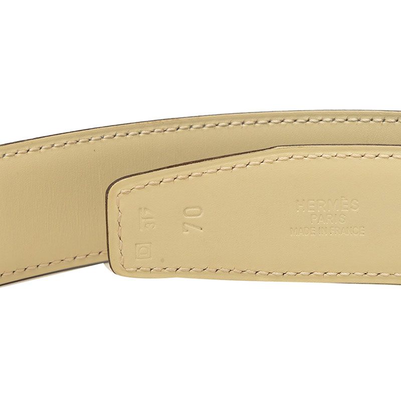Hermes Constance H 70 Gray Gold Box Calf Belt — view 5