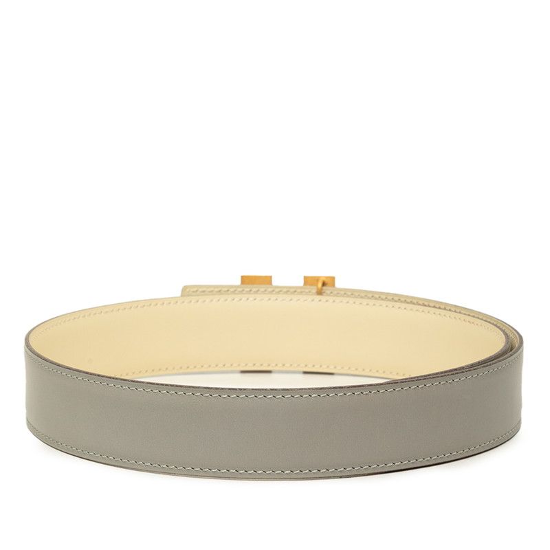 Hermes Constance H 70 Gray Gold Box Calf Belt — view 3