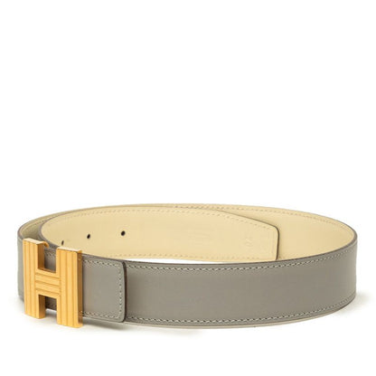 Hermes Constance H 70 Gray Gold Box Calf Belt — view 2