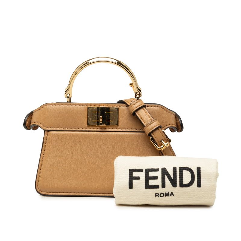 Fendi Peekaboo ISeeU Micro Shoulder Bag Beige — view 7