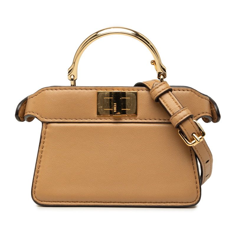 Fendi Peekaboo ISeeU Micro Shoulder Bag Beige
