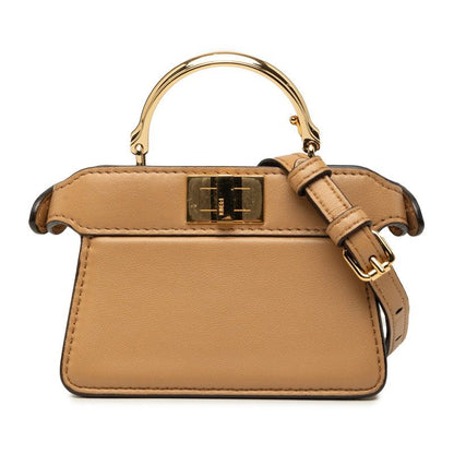Fendi Peekaboo ISeeU Micro Shoulder Bag Beige